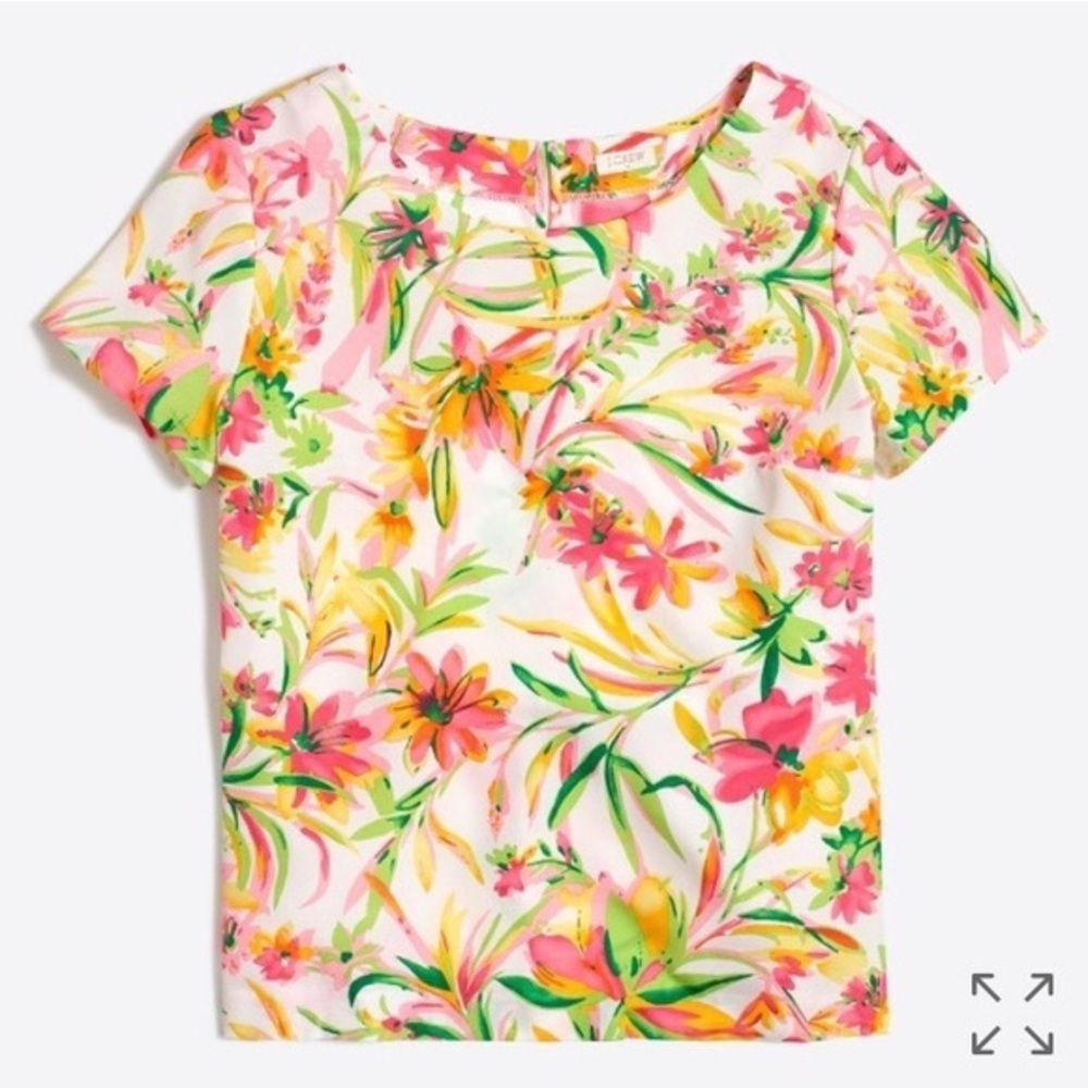 J. Crew floral short sleeve blouse